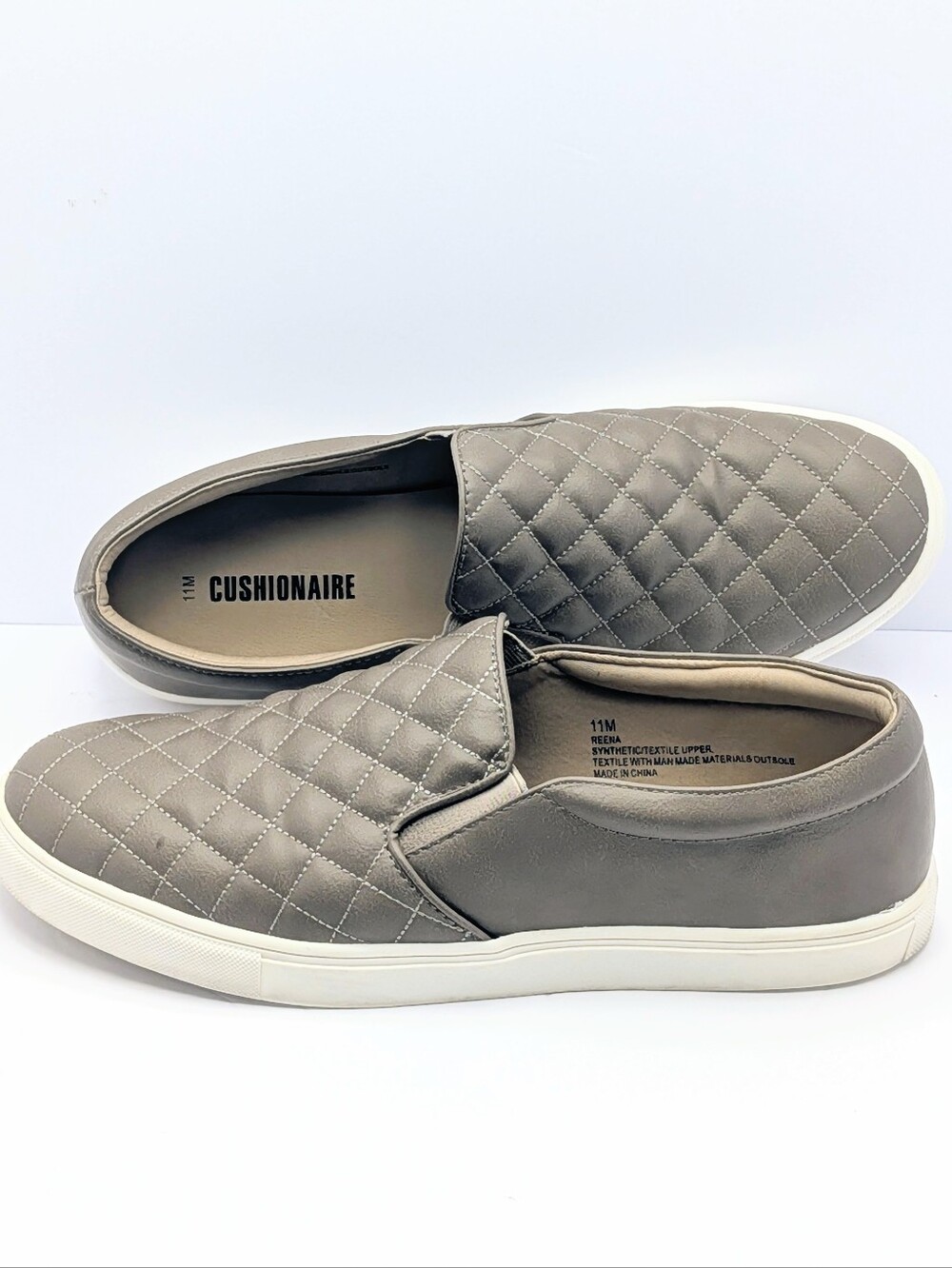 CUSHIONAIRE Reena Quilted Slip On Sneakers Gray Women’s Size 11M